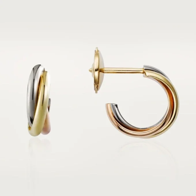 Trinity-øreringer – hvitt gull, gult gull, rosagull – Cartier