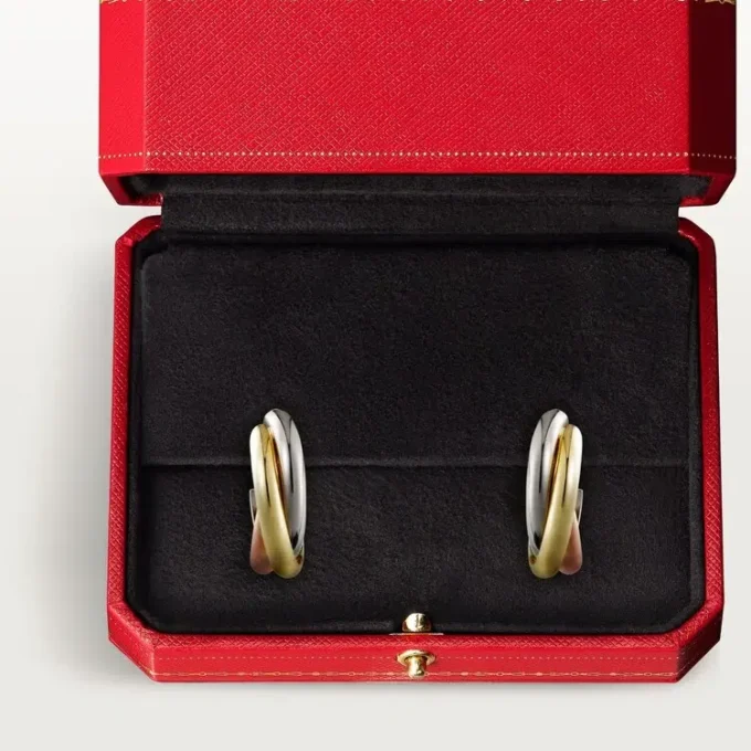 Trinity-øreringer – hvitt gull, gult gull, rosagull – Cartier