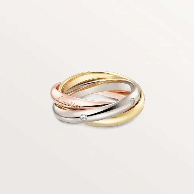 Trinity-ring, klassisk modell, 5 diamanter