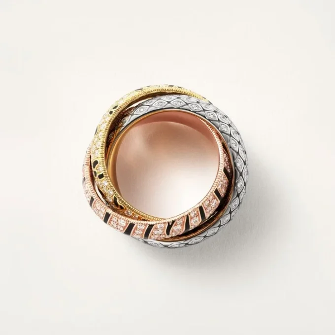Trinity-ring, lakk, pavé