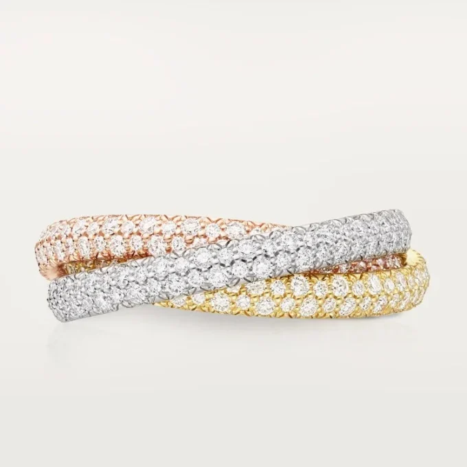 Trinity-ring, liten modell, pavé