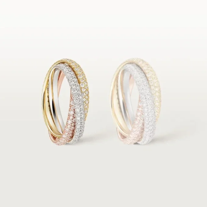 Trinity-ring, liten modell, pavé