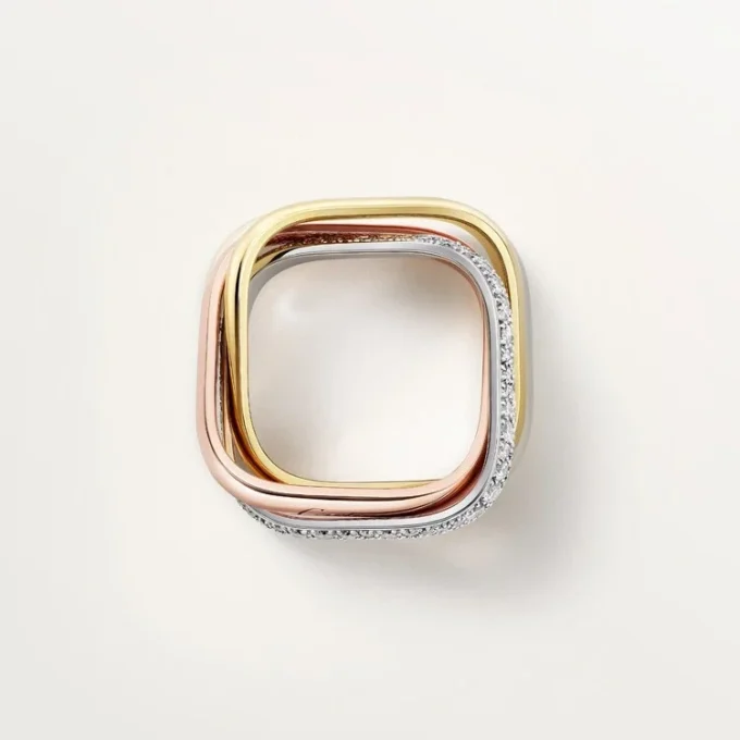 Trinity-ring, puteformet, mellomstor modell, halvpavé