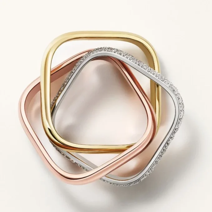 Trinity-ring, puteformet, mellomstor modell, halvpavé