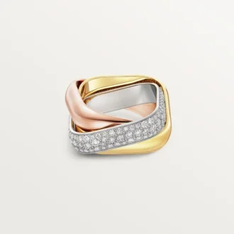 Trinity-ring, puteformet, stor modell, halvpavé
