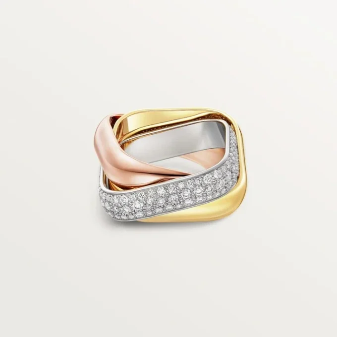 Trinity-ring, puteformet, stor modell, halvpavé