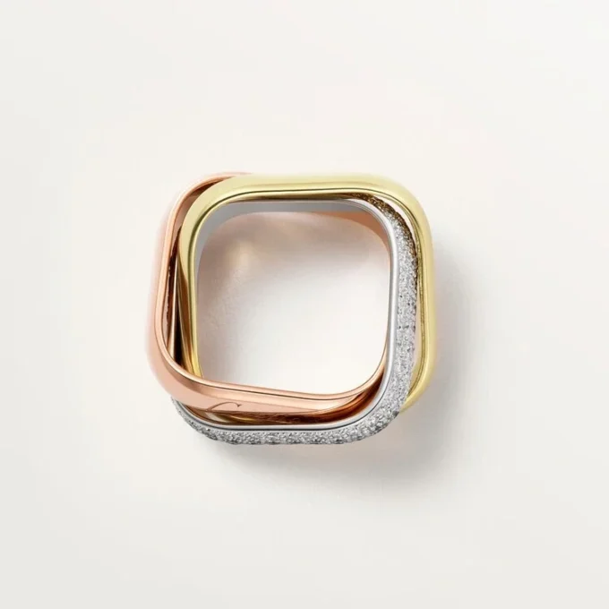 Trinity-ring, puteformet, stor modell, halvpavé