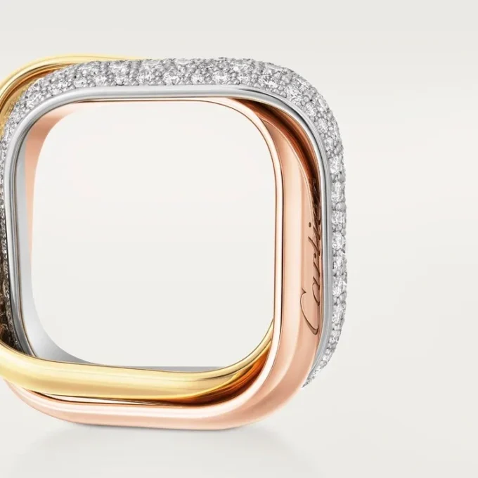 Trinity-ring, puteformet, stor modell, halvpavé