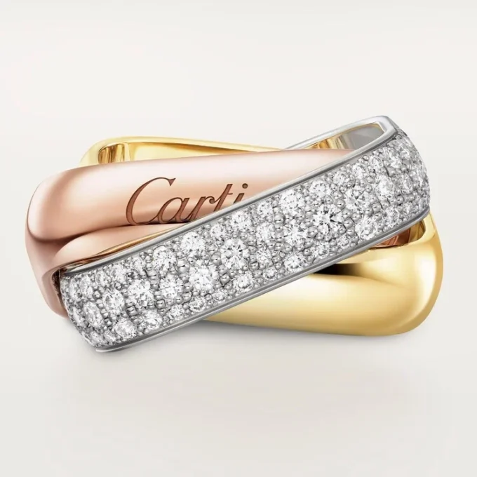 Trinity-ring, puteformet, stor modell, halvpavé