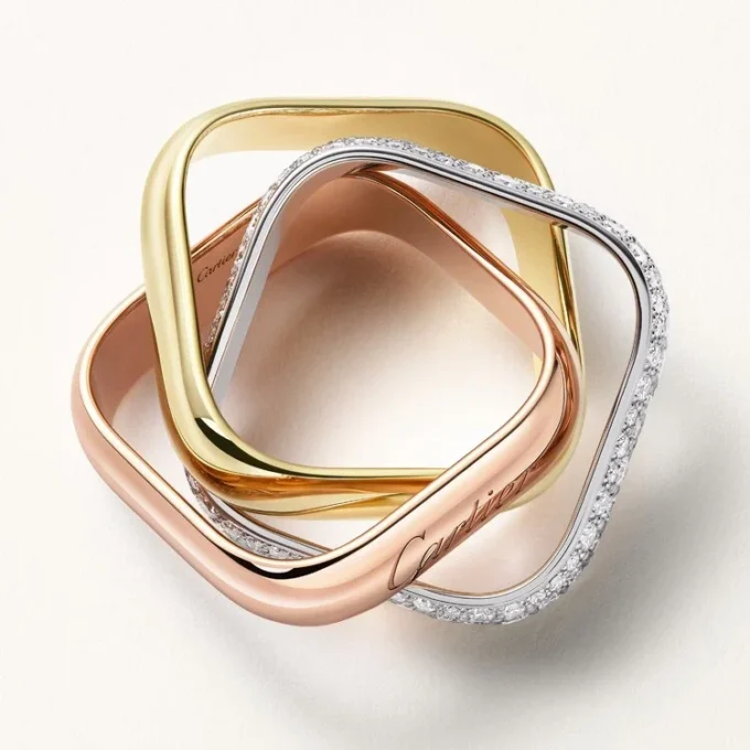 Trinity-ring, puteformet, stor modell, halvpavé