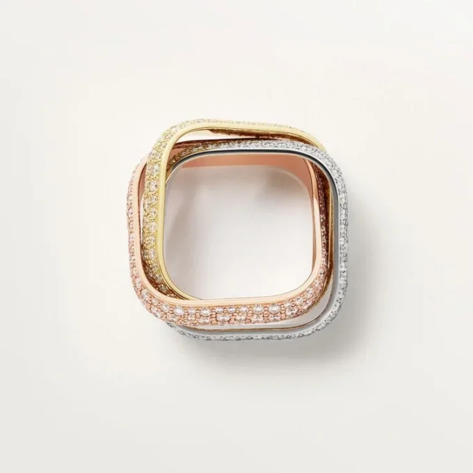 Trinity-ring, puteformet, stor modell, pavé
