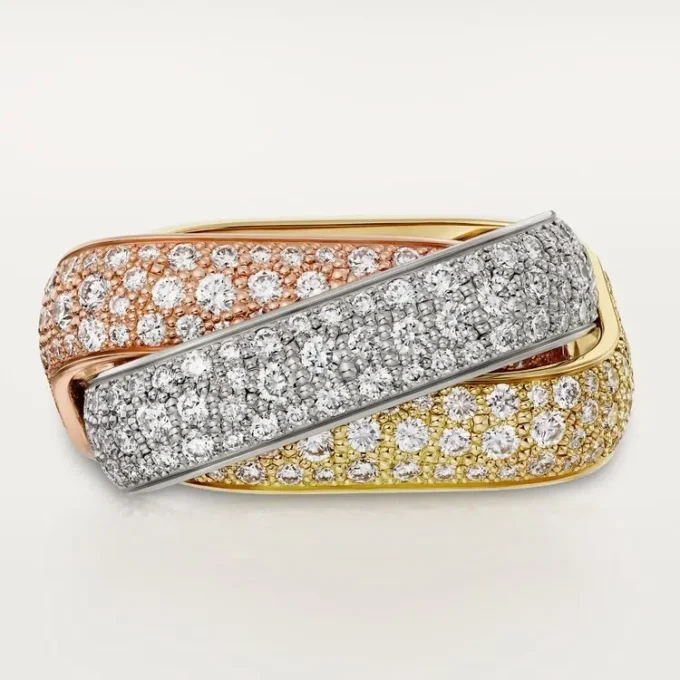 Trinity-ring, puteformet, stor modell, pavé