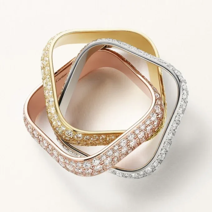 Trinity-ring, puteformet, stor modell, pavé