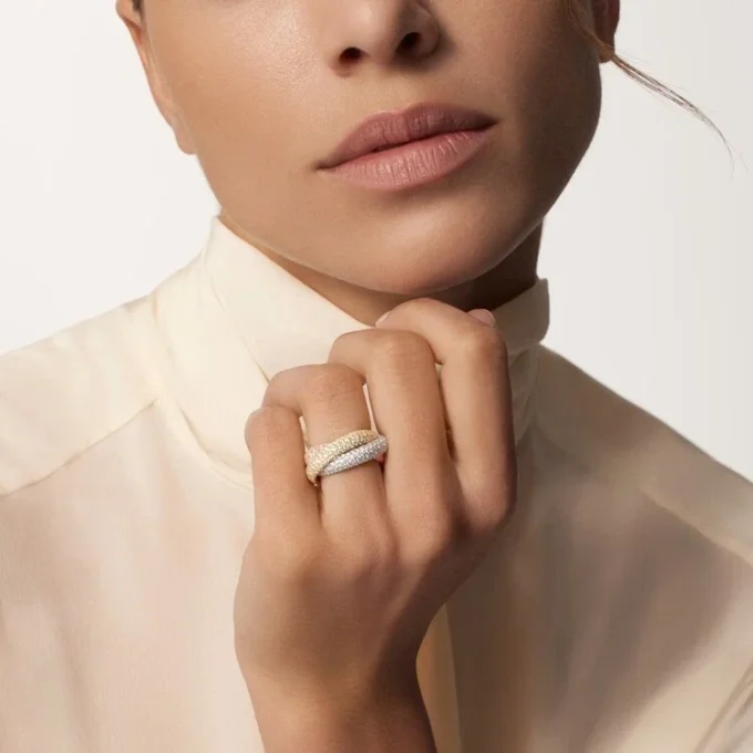 Trinity-ring, stor modell, pavé