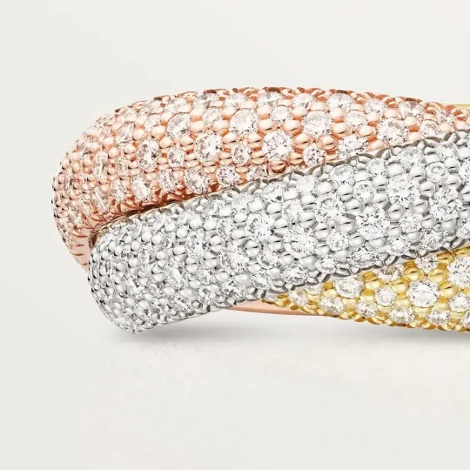 Trinity-ring, stor modell, pavé