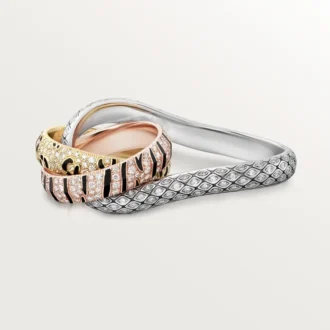 Trinity-ring til to fingre, lakkert, pavé