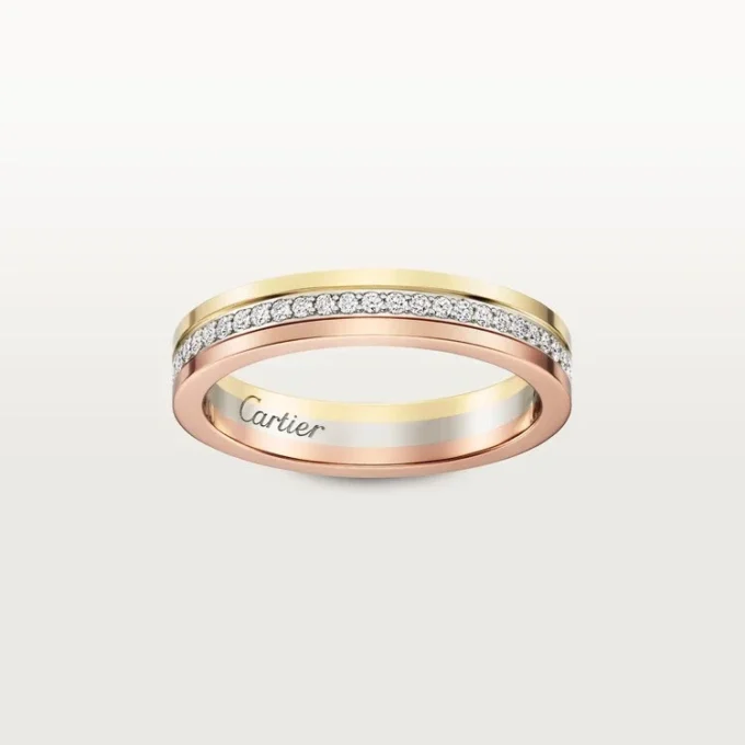 Trinity-vielsesring – hvitt gull, gult gull, rosa gull, diamanter – Cartier