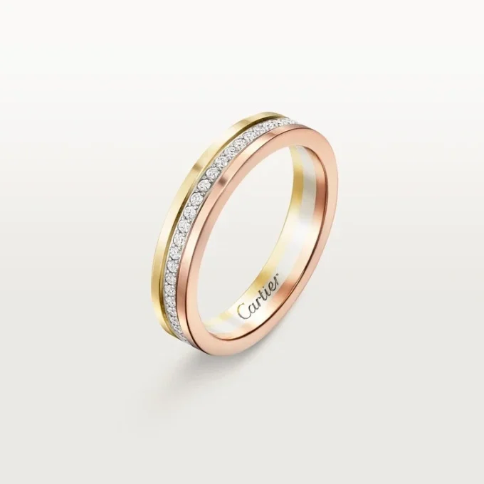 Trinity-vielsesring – hvitt gull, gult gull, rosa gull, diamanter – Cartier