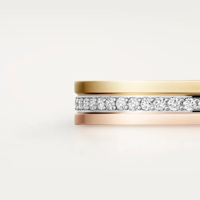 Trinity-vielsesring – hvitt gull, gult gull, rosa gull, diamanter – Cartier