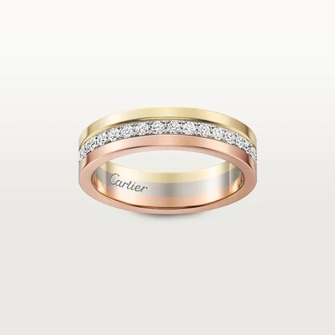 Vendome Louis Cartier gifteringsbånd, 4,8 mm bredde, pavé