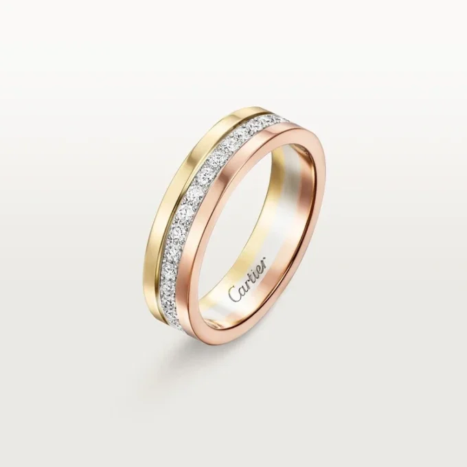 Vendome Louis Cartier gifteringsbånd, 4,8 mm bredde, pavé