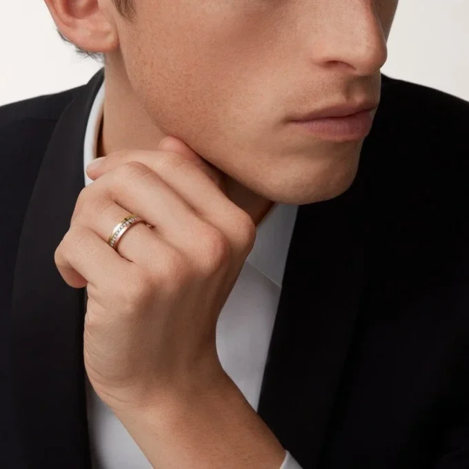 Vendome Louis Cartier gifteringsbånd, 4,8 mm bredde, pavé