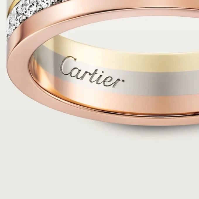 Vendome Louis Cartier gifteringsbånd, 4,8 mm bredde, pavé