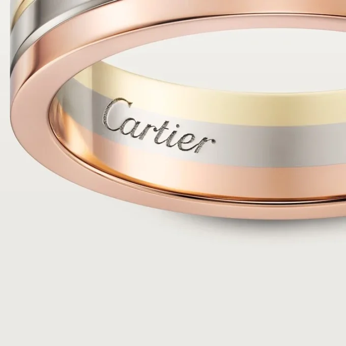 Vendome Louis Cartier gifteringsbånd – hvitt gull, gult gull, rosagull – Cartier